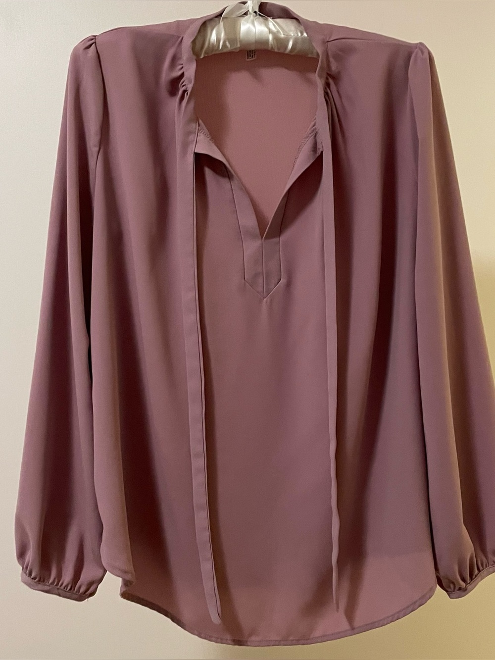 Leith Mauve Long-Sleeve Blouse